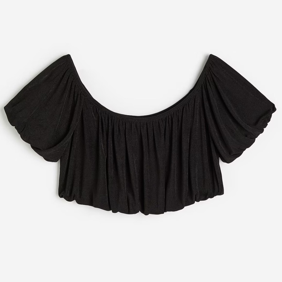 H&M Elegant Black Off-Shoulder Women's Top - Picture 1 of 8